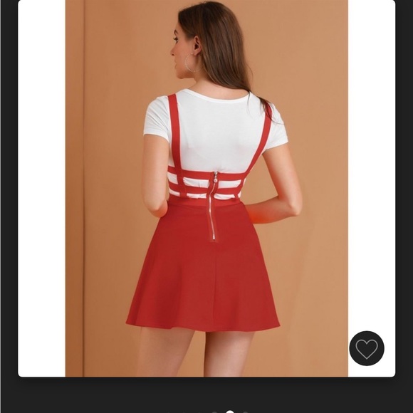 Allegra K Women's Elastic Waist A-Line Skirt w Suspender Straps, Size: 3XL - Picture 5 of 9